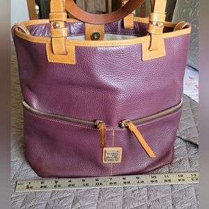 Dooney & Bourke Purple Leather Tote Bag